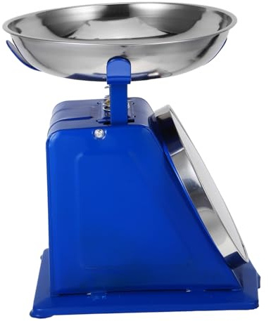 TOPBATHY 10kg Bilancia Cucina Meccanica in Acciaio Facile Lettura Vassoio Staccabile Per Alimenti Cottura Al Forno e Preparazione Pasti Design Vintage Senza Batterie