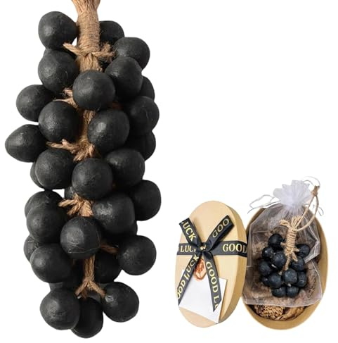 Handmade Grape Soap on a Rope, Cold Process Artisan Soap, Grape Cluster Design with Natural Fragrance, Moisturizing Face & Body Wash for Men & Women (1, black)