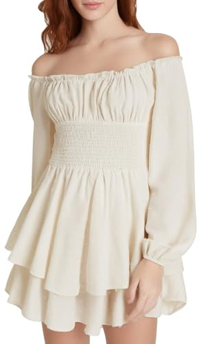Générique Costume Pirate Femme, Robe Blanche Pirate pour Femme - Mini Robes à épaules dénudées avec Short intégré en Dessous - Costume de Pirates- Déguisement Halloween Femmes