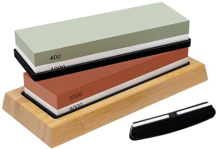 Set di pietre abrasive, professionale, affilacoltelli in pietra, smontabile, strumento di rettifica su entrambi i lati, 400/1000 e 3000/8000, per tutti i coltelli