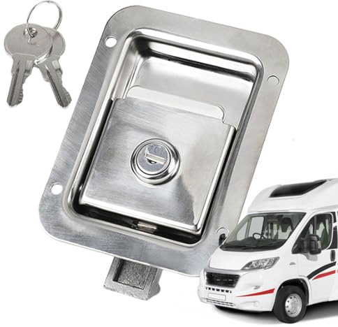 Serratura a chiave per porta 'armadio, serratura a chiavistello per porta camper - Maniglia di ricambio per serrature per mobili con chiavi | Serratura professionale da incasso a pannello per, ATV