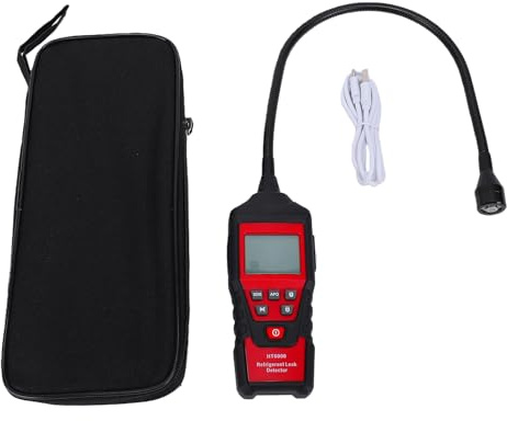 Eujgoov HABOTEST HT6000 Detector de Fugas de Refrigerante, Detector de Gas Halógeno, Probador de Fugas de Freón HVAC Portátil de Alta Sensibilidad con Alarma Visible, Sonda Ajustable (Versión de