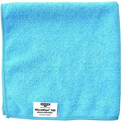Unger MicroWipe Microfibre Cloth 40x40cm - Pack of 10, Lint Free, Blue