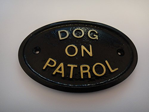 Dog ON Patrol Haus-/ Gartenplakette (Schwarz/Gold) …