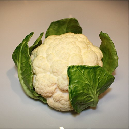 artplants.de Kunstgemüse Blumenkohl, weiß - grün, 10,5cm, Ø 18cm - Künstliches Obst - Deko Gemüse