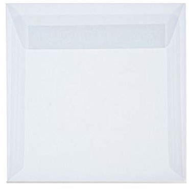 Paper24 25 Quadratische transparente Briefumschläge 160 x 160 mm 16 x 16 cm mit Haftstreifen, 100g