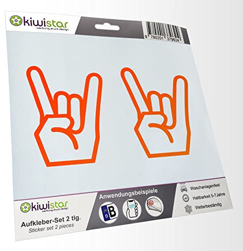 hauptsachebeklebt - 2X Kennzeichenaufkleber - Heavy Metal - Rock'n'Roll - Autoaufkleber - Evolution Charles Darwin Aufkleber für Auto, Laptop, Fahrrad, LKW, Motorrad Mehrfarbig JDM Decal Racing