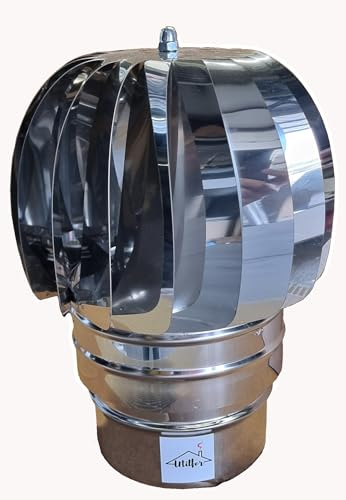 UTILFER Aspiratore Fumi Girevole Inox Base Tonda Eolico - Testa Camino - 120