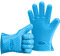 Belmalia 2X Guantes de Silicona para Cocina y Parrilla, Juego, par, agarradores de Cocina, Guantes de Horno Azul