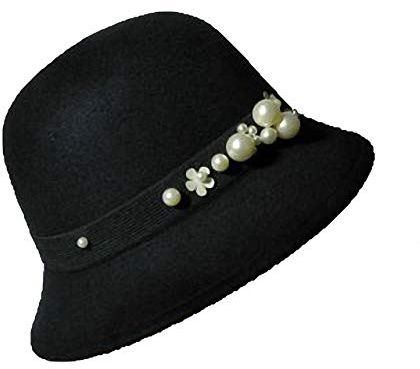 Tobe-U Secchiello Cloche in Tinta Unita con Bombetta Fedora Floppy Derby Cappello in Feltro Artificiale Vintage per Donna