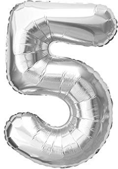 Oblique Unique® Ballon Gonflable avec Chiffre en Argent pour Anniversaire ou fête