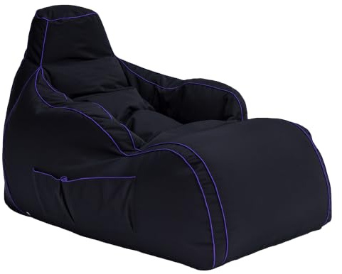 Game Over Video Gaming Bean Bag Lounger Chair | Indoor Living Room | Side Pockets for Controllers | Headset Holder | Ergonomic Design for Relaxed Gamer (Dragon Skin)