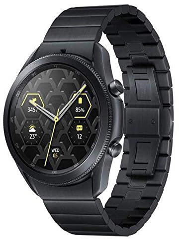 Samsung Galaxy Watch3 Smartwatch Bluetooth, cassa 45mm e cinturino in titanio, Saturimetro, Rilevamento cadute, Monitoraggio 40 sport, 53,8g, Batteria 340 mAh, IP68, Mystic Black [Versione Italiana]
