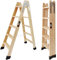 BTF Escaleras Tijera de Madera Pino Doble Subida Certificadas | Ideal para Profesionales Pintor, Escayolista, Electricista o hasta para su hogar | 5+5 Peldaños, H.121 cm. Ref. BTF-MDP005