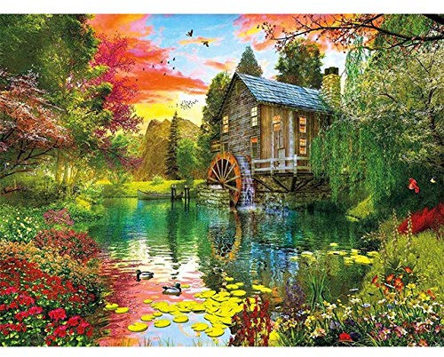 Zdklfm69 Malen nach Zahlen Ölgemälde nach Zahlen Landschaft Kunst Ölbild Auf Leinwand DIY Zeichnung Acrylfarbe Nach Zahlen Landschaft Handgemachtes Dekor Geschenk 40x50cm