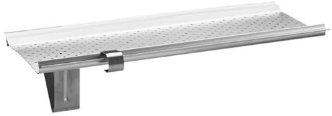 ZAMBELLI Laubschutzgitter, Laubfanggitter 2m, RG280 Silber Aluminium | Laubfanggitter, Dachrinnengitter inkl. Halter, Dachrinnen Laubschutz, Regenrinnen Laubschutz, Laubschutz Dachrinne