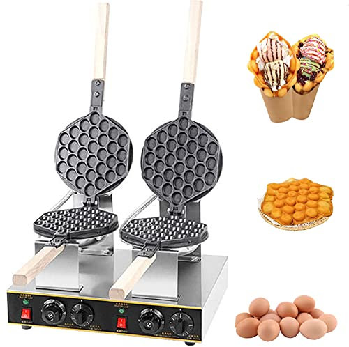 JIADUOFU Gaufrier électrique Antiadhésif à Bulles D'œufs, Gaufrier à Bulles D'œufs Puff Bubble Waffle-Rotation à 180 Degrés, Adapté pour Desserts Familiaux Et Plats à Emporter Commerciaux,110v