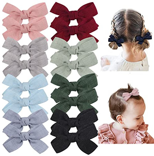 16-Pack 2'' winzige Haar Bogen Clips voll gefüttert, Mini Baby Barretten Zubehör für Kleinkinder Feines Haar 8-Paar