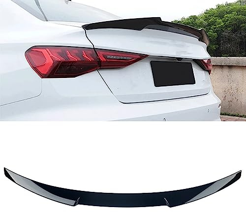 GSRECY Rear Trunk Boot Lip Spoiler Wing Gloss Black V Type Compatible with 2020 2021 2022 2023 Audi 8Y A3 S3 RS3 Saloon 4 Door