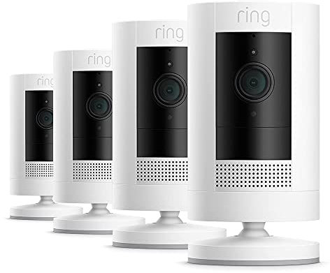 Ring Outdoor Camera Battery (Stick Up Cam) | HD wireless outdoor Security Camera with Two-Way Talk, Wifi, Works with Alexa, alternative to CCTV | 30-day free trial of Ring Subscription | 4 Cameras