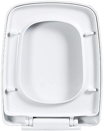 Brigtviee Abattant WC Carré À Fermeture Douce Blanc avec Dégagement Rapide pour Un Nettoyage Facile, Fixation sur Le Dessus, Abattant WC Carré, Matériau PP Robuste,06B