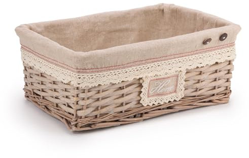 Woodluv Storage Baskets, Storage baskets for shelves Woven, Wicker Storage Boxes Medium, Storage Organiser Basket 38 x 25 x 15 (H) cm
