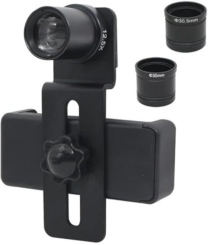 Lab microscope Accessories Diameter 23.2mm 30mm 30.5mm mobile phone clip with 12.5X eyepiece lens mobile phone mounting adapter Telescope accessories (Size : 30.5mm)