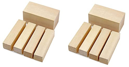 Janasiba 10 Stück Schnitzblöcke aus Schnitzen Holzblöcke Lindenholzblöcke Schnitzen unvollendete Blöcke aus weichem Set zum Schnitzen von Anfängern