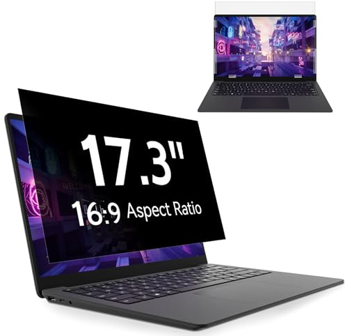 Laptop Privacy Screen 17.3 Inch, Anti Blue Light Glare Filter, Removable Privacy Shield for 17.3 Laptop