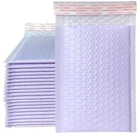 LuftpolsterumschläGe 100 Stück Luftpolsterumschläge aus Kraftpapier, gepolsterte Versandtaschen, selbstklebende Versandverpackung, Kurier-Aufbewahrungsbeutel Versandtaschen Luftpolster(Color:Purple,Si