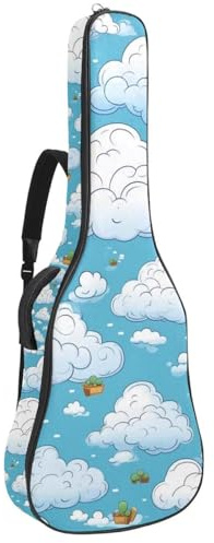 Tasche für Akustikgitarre, schöne Tasche für 40/41/42 Zoll Gitarre mit wasserdichter Gigbag, bunte Wolken, mehrfarbig, 42.9x16.9x4.7 in, Gitarrentasche
