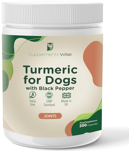 Turmeric For Dogs - Dog Joint Supplements for Senior Dogs - Joint Tablets - Turmeric (Rich in Curcumin) with Black Pepper - Made in the UK (300 x 500mg Capsules)