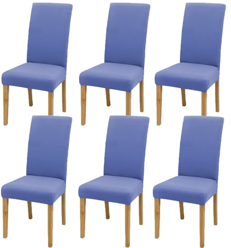 Stuhlhussen für Esszimmerstühle: Abnehmbarer Stuhlschutzbezüge - Stuhlhussen 6er set - Hochelastischer Stuhlbezüge - Geeignet für Hotels - Bankette - Hochzeiten für Hockerbezugs - Hellviolettes