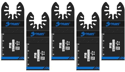 PAYA Multitool Sägeblätter Oszillierende Klingen E-cut Zubehör Sägeblatter mit Kohlenstoffgehalt für Holz, Kunststoff und Weichmetall, 5tlg PY10