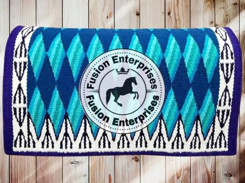 EQUIEMPRESS Sattelunterlage Western Ranch/Westernsatteldecke aus Neuseelandwolle, Top Wool Pad Sensor Flex (Anpassung möglich) A-93 (34 x 40)