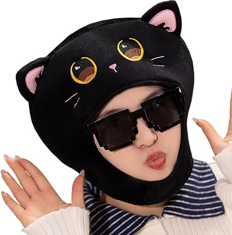 Katthatt, plysch katt huvudbonad med öron, cosplay tillbehör, stoppade djurmössor, varm fest foto rekvisita, nyhet till påsk födelsedag