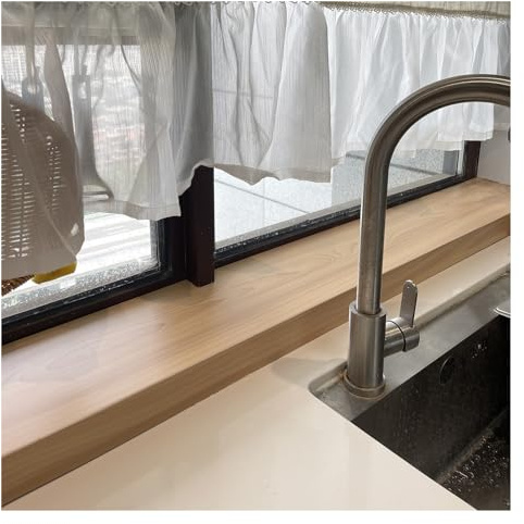 Alféizar de ventana de grano de madera, borde protector largo para dispositivos de ocultación decorativos del hogar, cubierta duradera para alféizar de ventana, ideal para uso interior y exterior