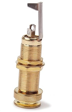 Goldene Gitarren Stereo Klinkenbuchse Gt205 mit Drei Anschlüssen | Kupfer und Kunststoff, ohne Schrauben Montierbar, für Bass und Gitarre, Endstiftform