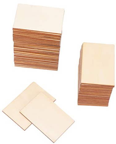 LOLIPPYY Tavolette Legno Rettangolari Naturali 7.6x5.1cm 60 Pezzi Confezione, Superficie Liscia e Legno Leggero Perfette per Graffiti e Artigianato Fai da Te
