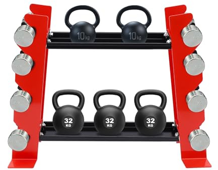Donened - Rack per manubri corti, supporto per manubri a 4 livelli, portata fino a 150 kg, supporto per dischi per bilanci, palestre, palestre e palestre