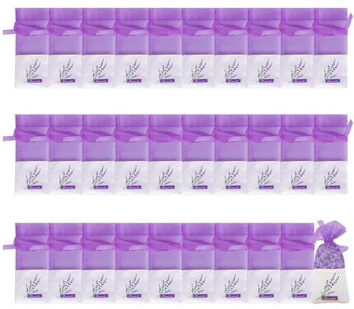 30 Pcs lavender bags empty, Lavender Bags, Empty Drawstring Sachets for DIY, Wardrobe Freshener, Jewelry Storage, Travel Companion, 7x16.5x30 cm