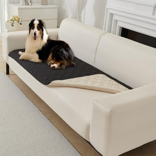 ping bu Extra große Hundedecke, rutschfeste Haustierdecke für Hunde, wasserdicht, waschbar, Hundematte, Hundebettbezug, Haustierdecken für Auto, Sofa, Bett, Boden (A-Schwarz, 75 x 127 cm)