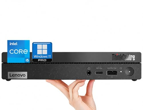 Lenovo ThinkCentre M75q Business Mini Desktop Computer, AMD Ryzen 5 Pro (fino a 4,40 GHz), 16 GB di RAM, SSD PCIe da 512 GB, design ultra silenzioso, supporto 2 monitor 4K, WiFi 6, tastiera e mouse
