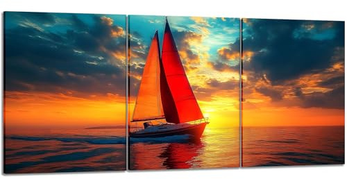 3 Pieces Canvas Wall Art Prints, Wall Pictures,30x40cm Wall Art Decor,Sunset Pictures Print on Canvas Natural Landscape Painting for Home Decoration Living Room