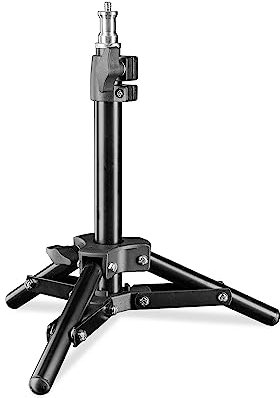 Walimex pro Lampenstativ höhenverstellbar bis 40 cm, Mini Stativ mit 2,5 kg Tragkraft, Lichtstativ für kleinere Lampen, Studioblitze, Studioleuchten und Kompaktblitze