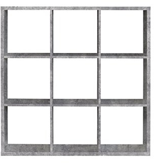 Forte Mauro Regal 3x3 Fächer, Holzwerkstoff, Betonoptik Lichtgrau, (B*H*T): 107,2 x 107,3 x 32,9 cm