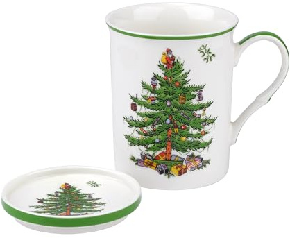 Spode Christmas Tree Mug & Coaster Set