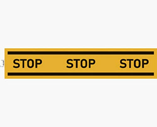 Exacompta 67025E Stopp Klebeband 100x20cm Gelb aus UV-beständigem PVC Hinweisschild Schilder Warnhinweis Sticker Aufkleber Türschild