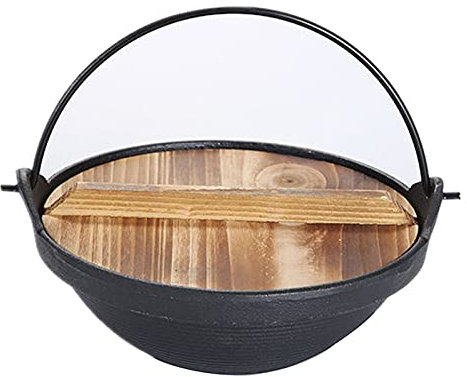 1 Ensemble De Four Hollandais De Camp, Poêle À Frire En Fonte Avec Poignée, Couvercle En Bois De Casserole De Poêle Pour La Cuisson Au Camping, La Cuisson Au Barbecue