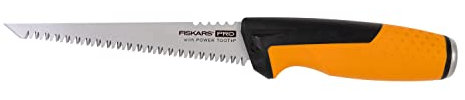 Fiskars Pro Kleine Metallsäge, Inkl. Holster, Sägeblattlänge: 15 cm, 7 TPI, Schwarz/Orange, PowerTooth, 1062935